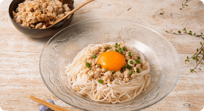 肉そぼろそうめん