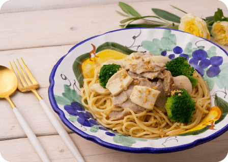 豚肉ときのこのパスタ