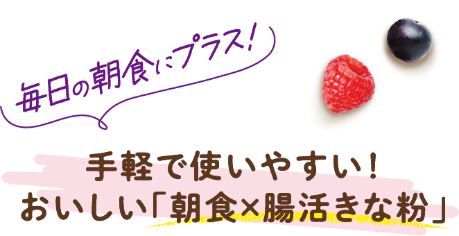 毎日の朝食にプラス! 手軽で使いやすい！おいしい「朝食×腸活きな粉」