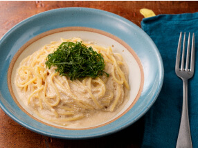 明太ごま豆乳クリームパスタ