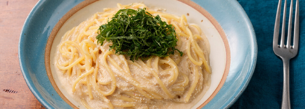 明太ごま豆乳クリームパスタ