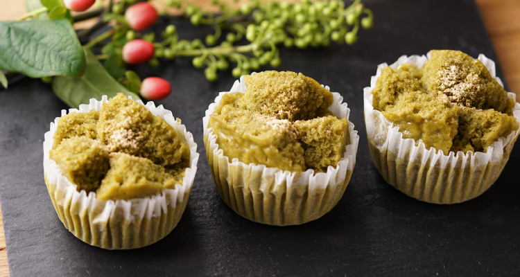 きなこと抹茶の蒸しパン