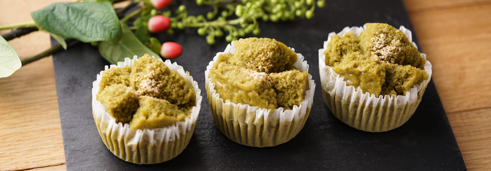 きなこと抹茶の蒸しパン